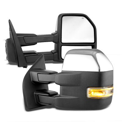 Ford F150 2004-2008 New Chrome Towing Mirrors Power Heated LED Signal Puddle Lights