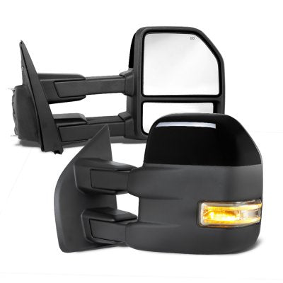 Ford F150 2004-2008 New Glossy Black Towing Mirrors Power Heated LED Signal Puddle Lights