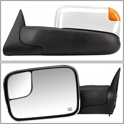 Dodge Ram 1998-2001 Chrome Power Heated Towing Mirrors AmberSignal Lights