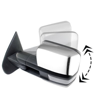 Dodge Ram 3500 2010-2018 Chrome Power Fold Tow Mirrors Clear LED Lights
