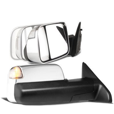 Dodge Ram 3500 2003-2009 Chrome Power Folding Towing Mirrors Conversion Clear LED Signal