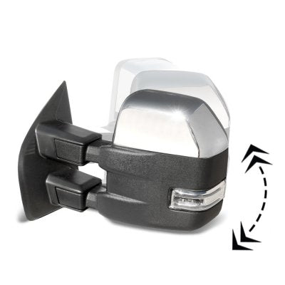 Ford F150 2015-2020 Chrome Power Folding Towing Mirrors Heated LED Signal Puddle Lights
