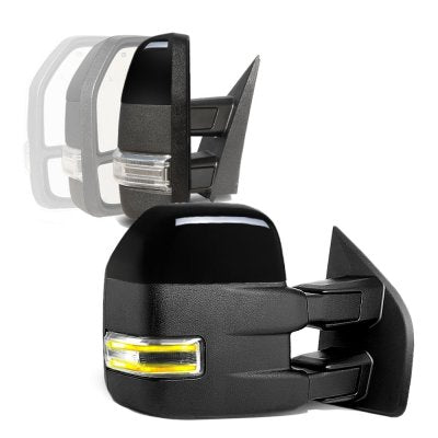 Ford F150 2015-2020 Glossy Black Power Folding Towing Mirrors Heated LED Signal Puddle Lights
