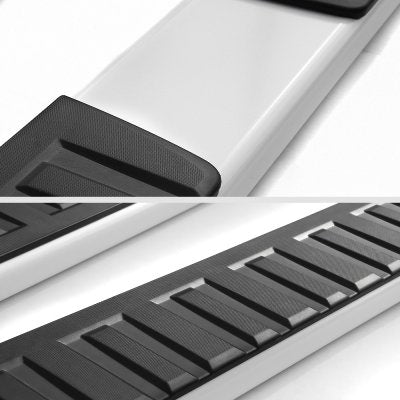 White Running Boards GMC Sierra 3500HD Crew 2015-2019 6 Inches