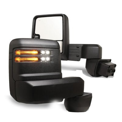 Chevy Silverado 3500HD 2020-2025 Towing Mirrors Smoked LED Lights Power Heated Glass
