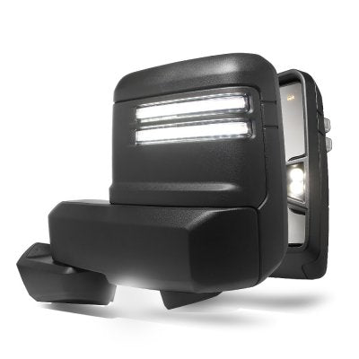 Chevy Silverado 1500 2019-2025 Tow Mirrors Smoked LED DRL Switchback Sequential Signal