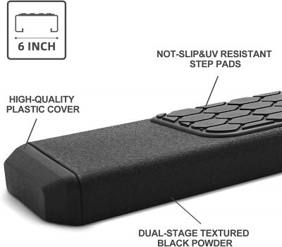 GMC Sierra 1500 Crew Cab 2007-2013 Black Hex Steps Running Boards 6 Inches
