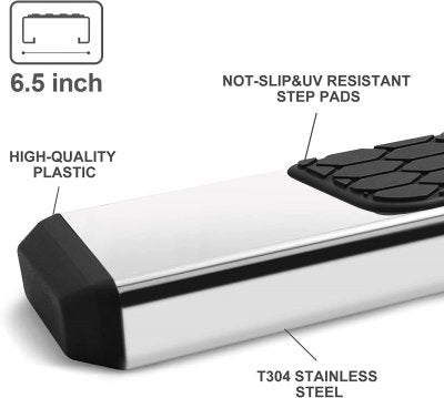 Chevy Silverado 2500HD Crew Cab 2020-2026 Hex Steps Stainless Steel Nerf Bars 6 inch