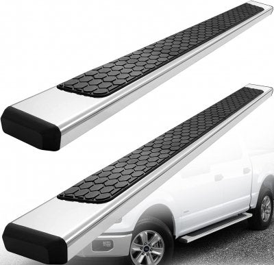 Chevy Silverado 3500HD Crew Cab 2020-2026 Hex Steps Stainless Steel Nerf Bars 6 inch