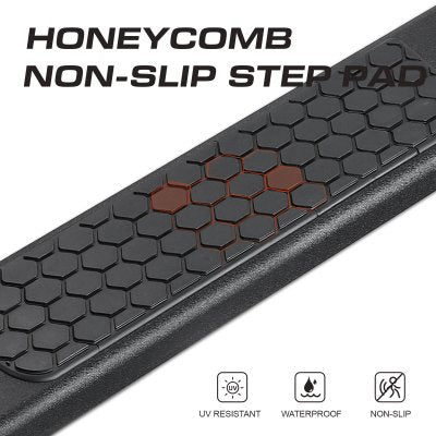 Chevy Silverado 3500HD Crew Cab 2020-2026 Black Hex Nerf Bars 6 inch
