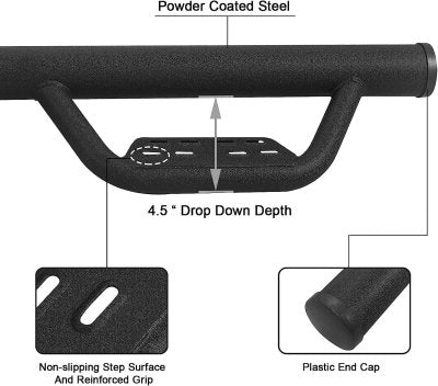 Jeep Wrangler JL 4-Door 2018-2026 Black Off Road Nerf Bars