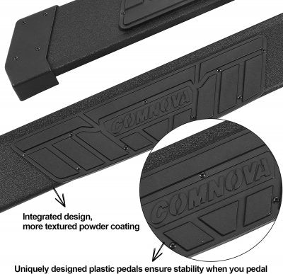 GMC Sierra 3500HD Extended Cab 2007-2014 Black Aluminum Nerf Bars 6 inch