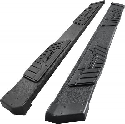 Chevy Silverado 1500 Crew Cab 2019-2026 Black Aluminum Nerf Bars 6 inch