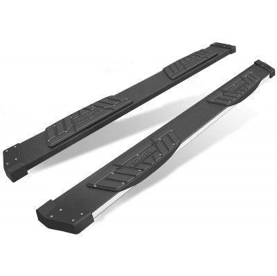 Chevy Silverado Crew Cab 2014-2018 Black Aluminum Nerf Bars 6 inch
