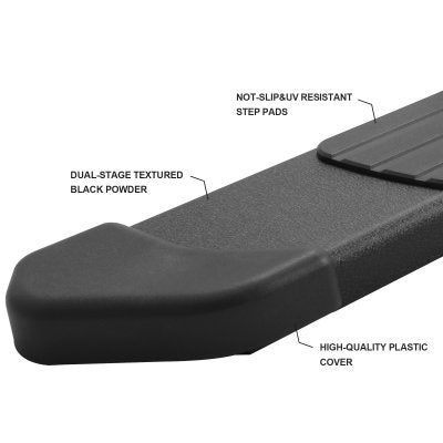 Dodge Ram 3500 Quad Cab 2003-2009 Step Running Boards Black 6 Inch