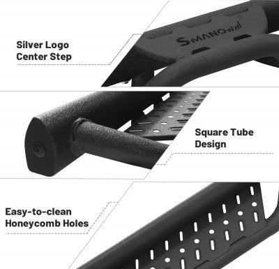 Toyota Tacoma Double Cab 2005-2015 Black Nerf Bars