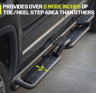 GMC Canyon Crew Cab 2015-2022 Black Nerf Bars Bed Access Step