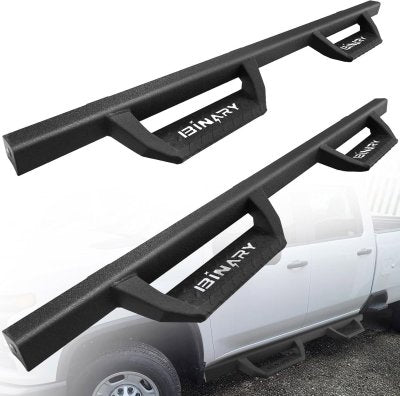 Chevy Silverado 3500HD Crew Cab 2007-2014 Black Nerf Bars
