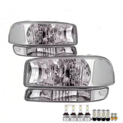 GMC Sierra 1999-2006 Clear LED Headlight Bulbs Complete Kit