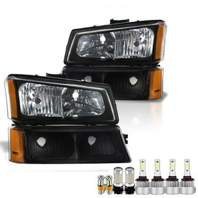 Chevy Silverado 2003-2006 Black Headlights LED Bulbs Complete Kit