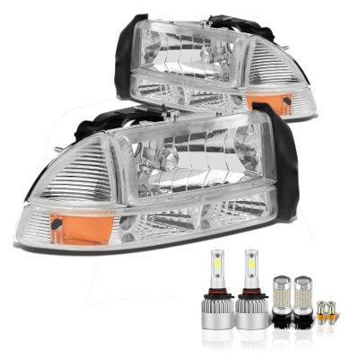 Dodge Durango 1998-2003 Chrome LED Headlight Bulbs Set Complete Kit