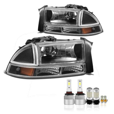 Dodge Durango 1998-2003 Black LED Headlight Bulbs Set Complete Kit