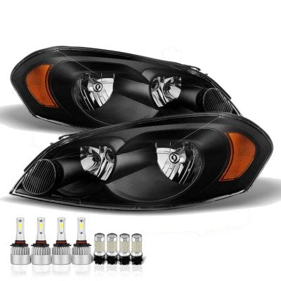 Chevy Monte Carlo 2006-2007 Black LED Headlight Bulbs Set Complete Kit