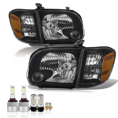 Toyota Tundra Double 2005-2006 Black LED Headlight Bulbs Set Complete Kit