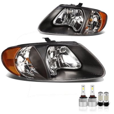 Dodge Caravan 2001-2007 Black LED Headlight Bulbs Set Complete Kit