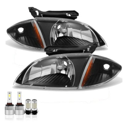 Chevy Cavalier 2000-2002 Black LED Headlight Bulbs Set Complete Kit
