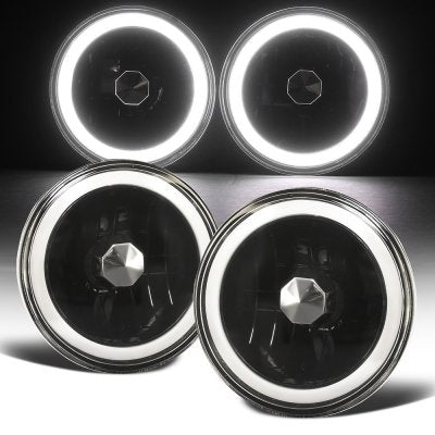 Ford Bronco 1969-1978 Tube Halo Black Sealed Beam Headlight Conversion