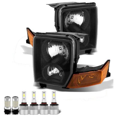 Jeep Commander 2006-2010 Black LED Headlight Bulbs Set Complete Kit