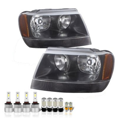 Jeep Grand Cherokee 1999-2004 Black LED Headlight Bulbs Complete Kit