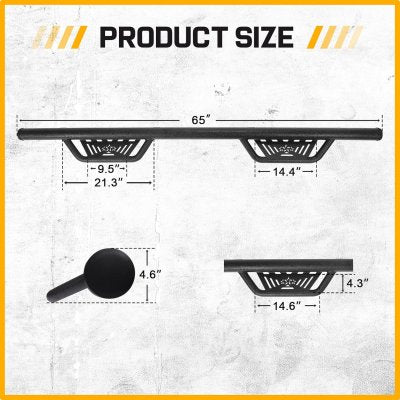 Toyota 4Runner 2025-2026 Black Nerf Bars Round Tube