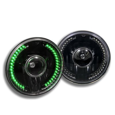 Chrysler Cordoba 1975-1977 Green LED Black Sealed Beam Projector Headlight Conversion
