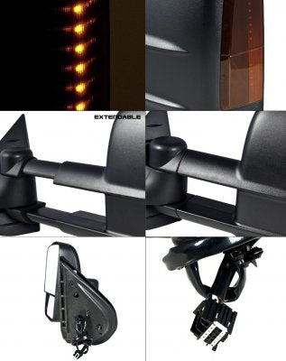 GMC Sierra 2500HD 2007-2013 Towing Mirrors Power Heated LED Signal Lights