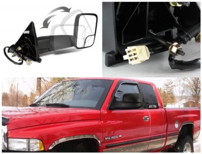 Dodge Ram 3500 1998-2002 Towing Mirrors Power Heated