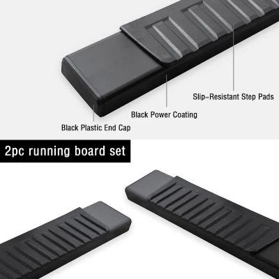 Chevy Silverado 3500 Crew Cab 2001-2006 Running Boards Black 6 Inches